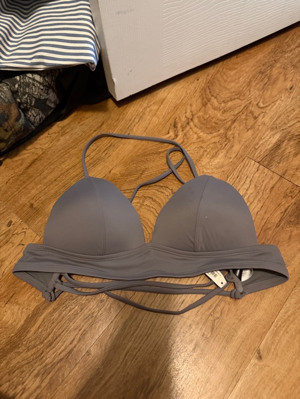 Adore Me Gray Strappy T-Back Bralette